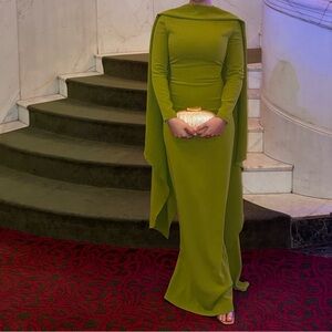 Elegant Olive Green Women's Dress